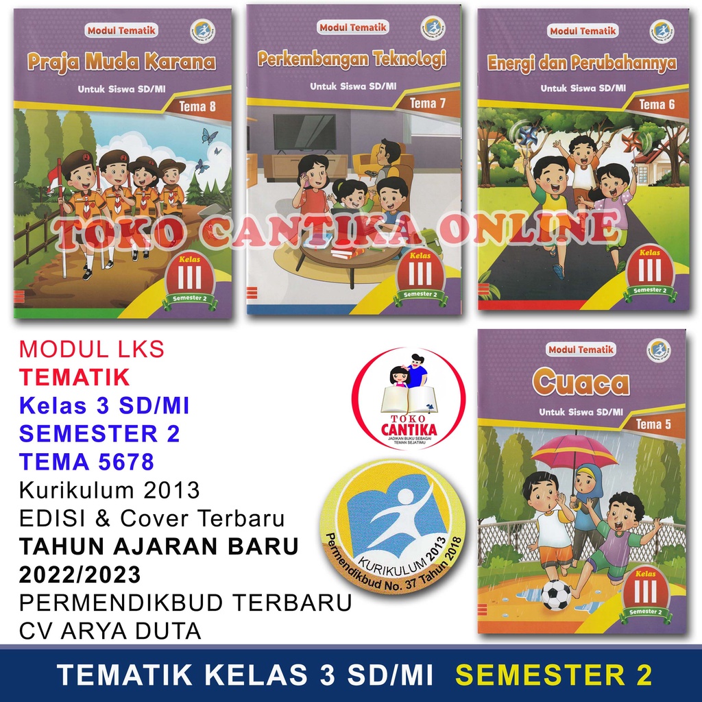 Buku LKS Kelas 3 SD MI Tema 5678 Semester 2 - Modul Tematik - Kurukulum 2013 - cover terbaru