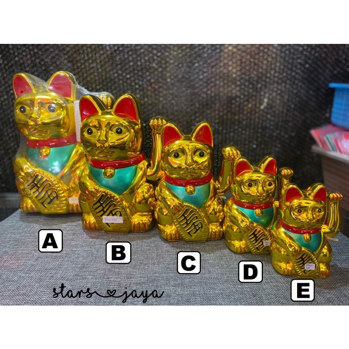 ] Dekorasi Hiasan Kucing Hoki Rejeki Tangan Bergerak, Size Besar