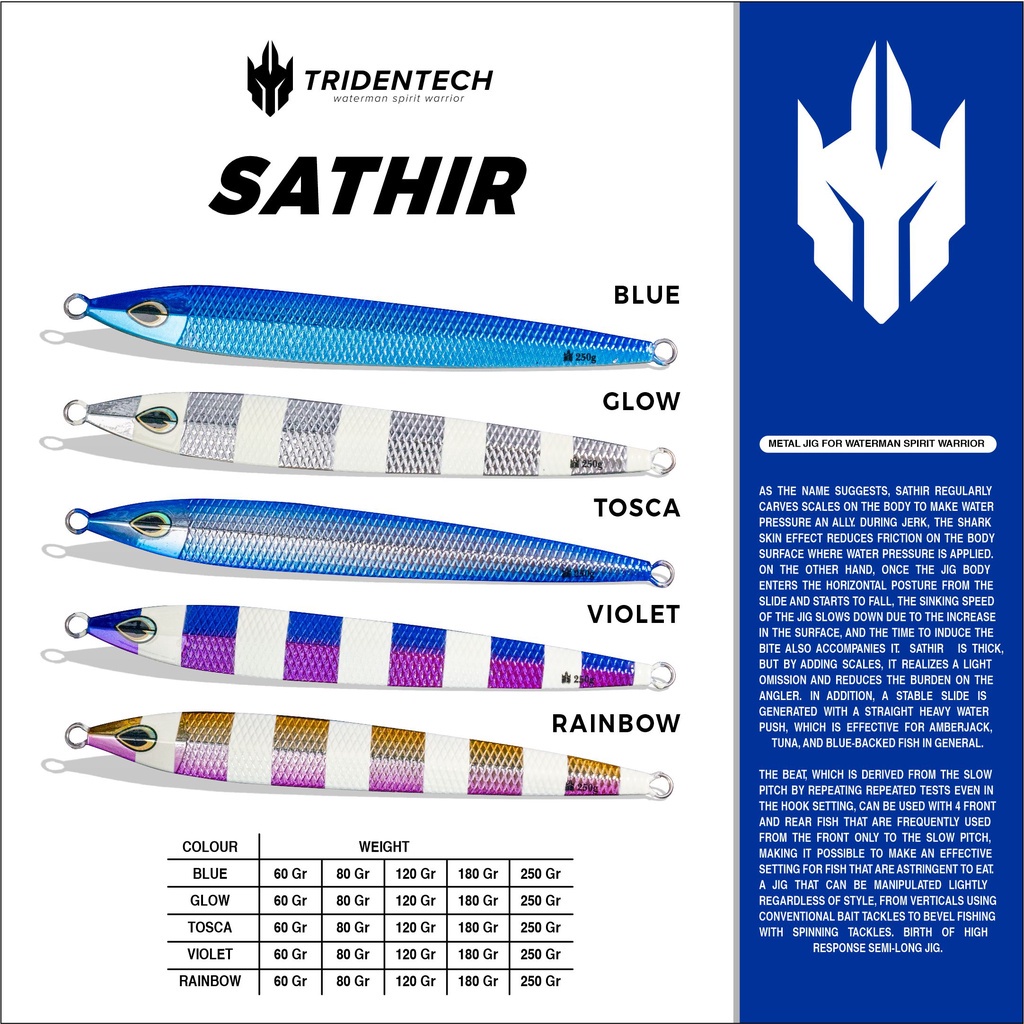 Metal Jig 250 Gram Tridentech Sathir