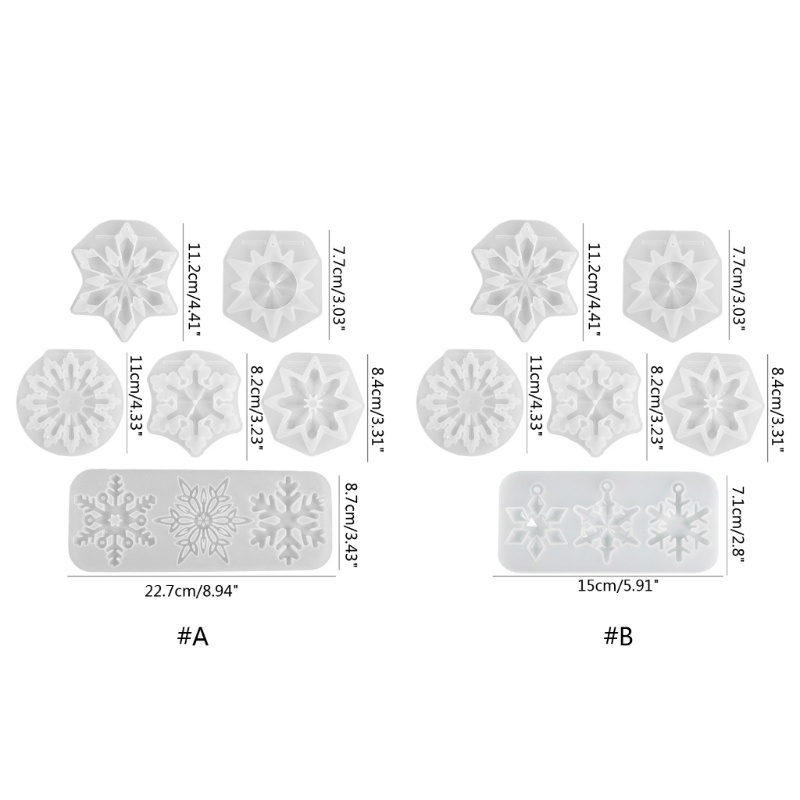 Siy 6Pcs Cetakan Resin Diy Bentuk Snowflake Bahan Silikon