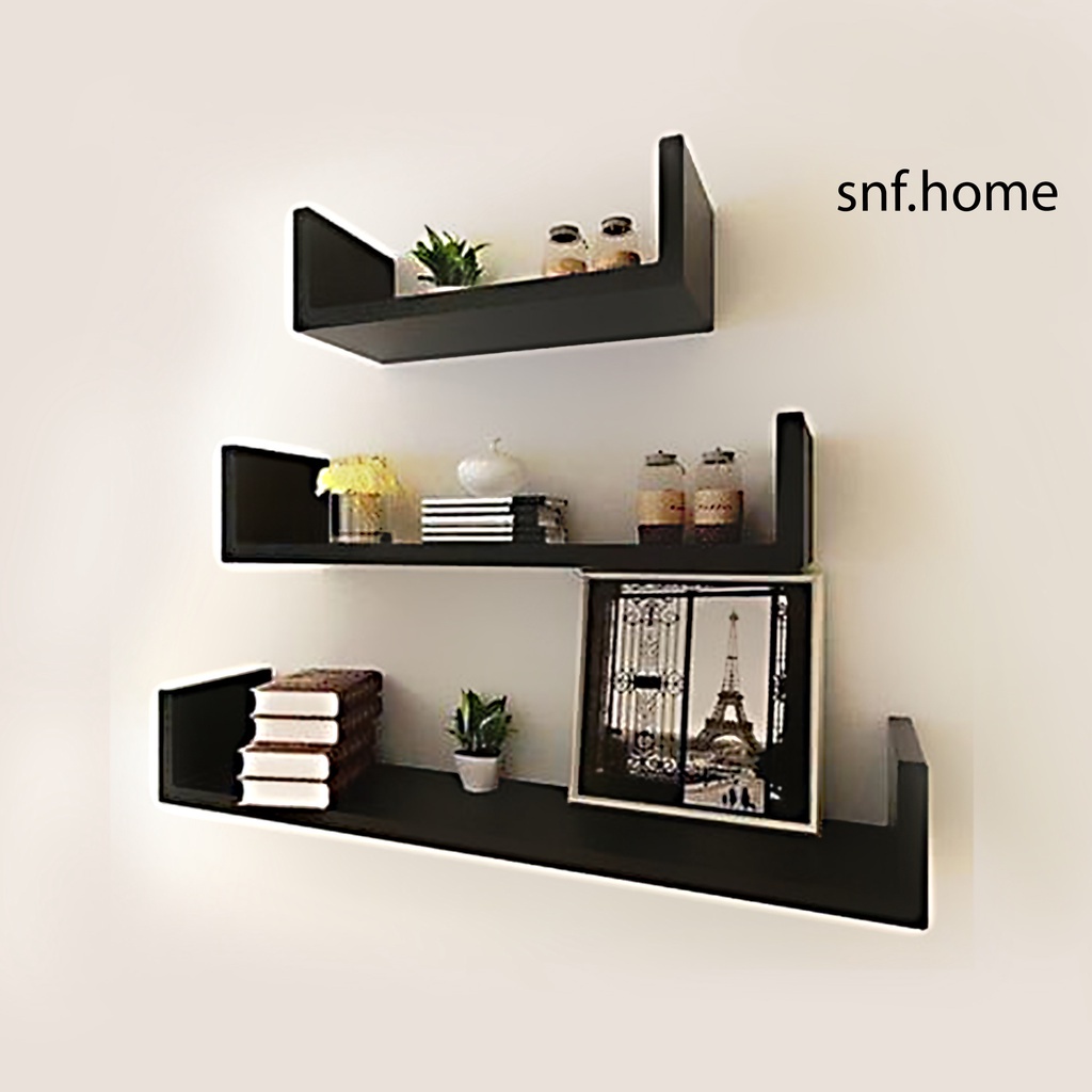 SNF Promo Rak Ambalan Dinding Apartment Minimalis Rumah Murah Unik 3 Set U Shape hiasan dekorasi dinding FM02 (BISA COD)