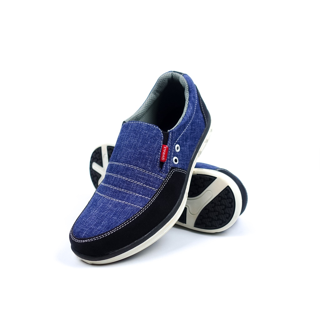 Sepatu Slip On Pria Formal Casual Terbaru AI 01 NAVY