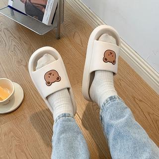 GO!SD893 Sandal Rumah Slop Karakter Bear Beruang Karet Couple Slip On Sendal Karet Empuk Slipper Anti Slip Gaya Korea