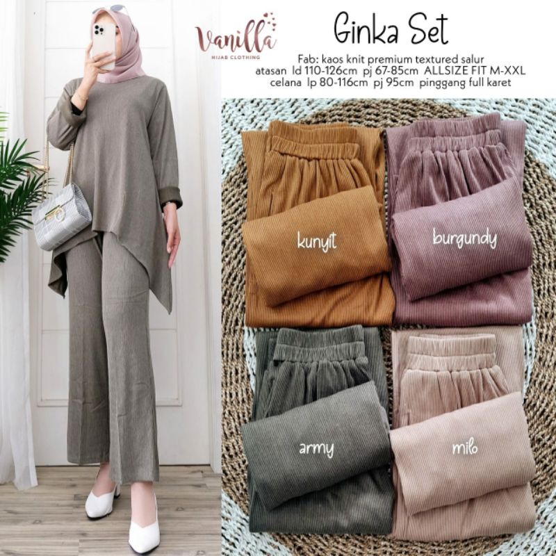 SETELAN WANITA GINKA SET ORI VANILLA