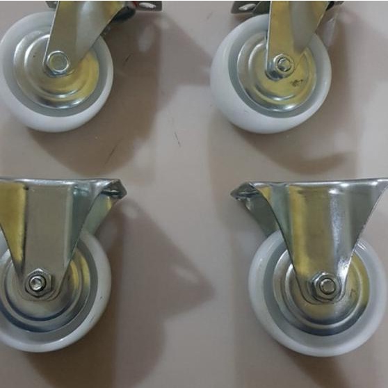 Roda nilon 4 inch hidup mati / roda etalase / roda troli