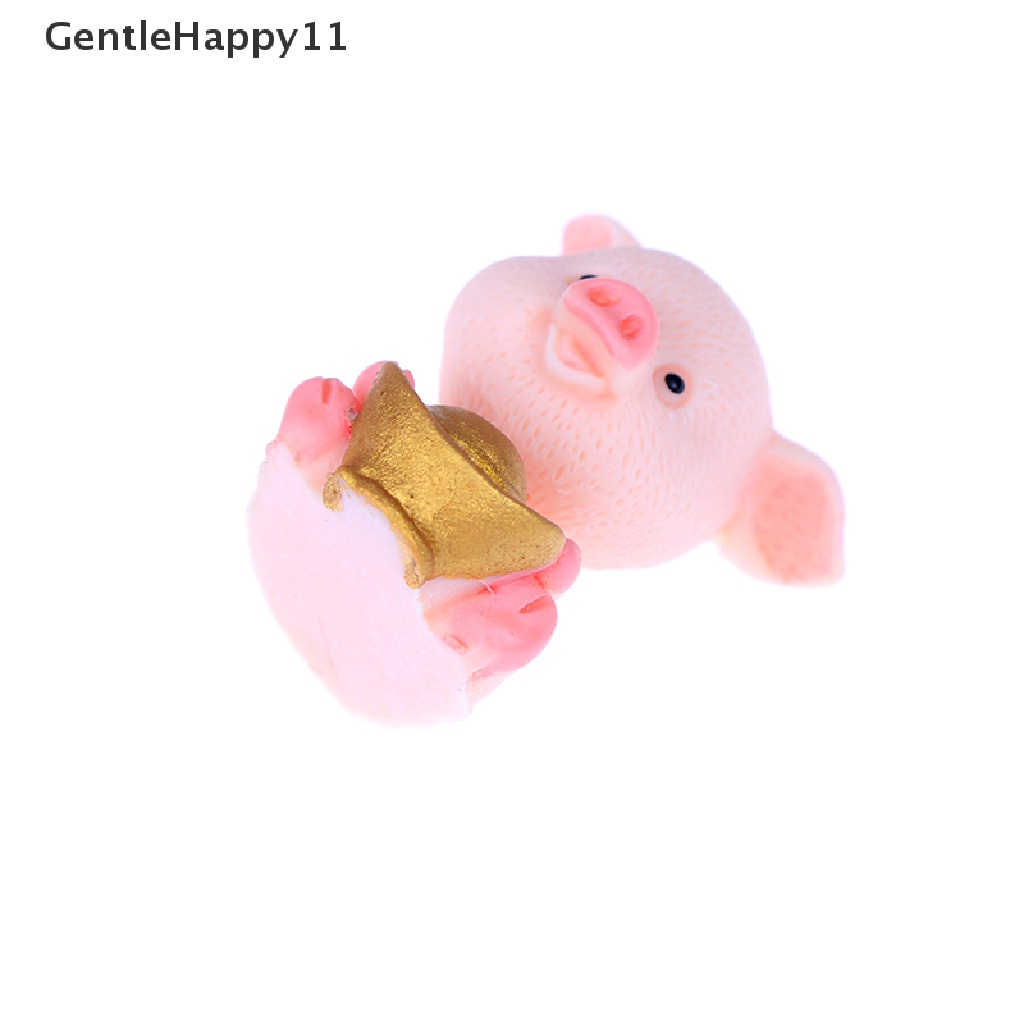 Gentlehappy Fortune Pig Patung Miniatur Taman Peri Dekorasi Rumah Boneka Lanskap Mikro id