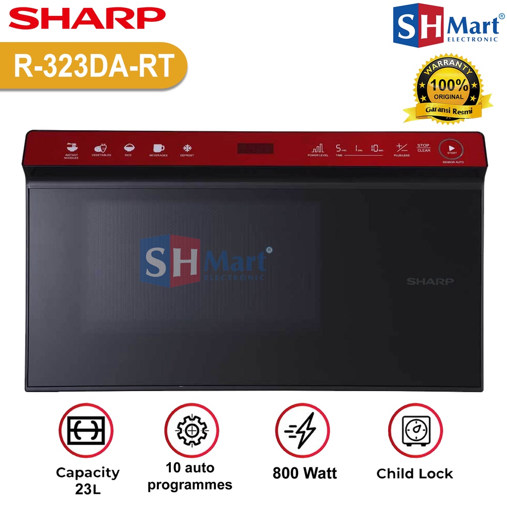 MICROWAVE SHARP SOLO KAPASITAS 23 LITER R323DART 850 WATT DIGITAL PANEL SENSOR