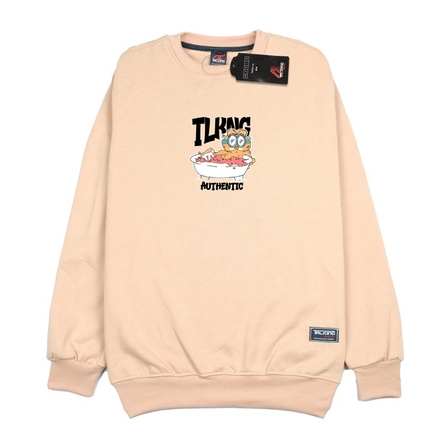 Sweater Pria Dark Cream Sablon Terbaru Crewneck Premium Original Talking