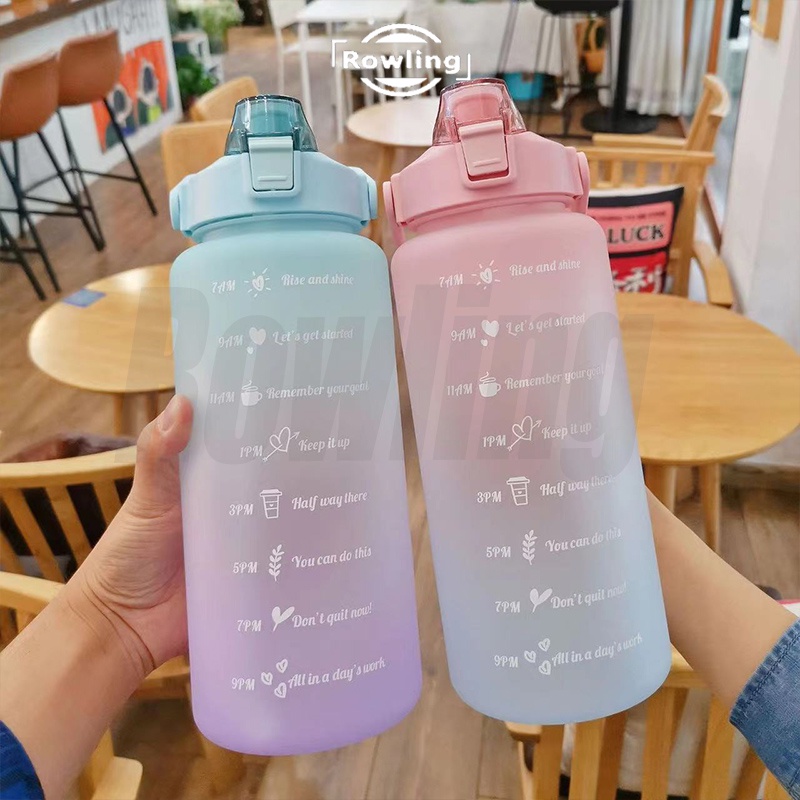 (Rowling) Botol Minum  2 Liter Botol Minum Viral Polos Reminder Import