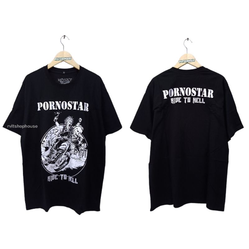 Kaos Band Punk Pornostar Ride To Hell Hitam / T-shirt Punk Kaos Distro