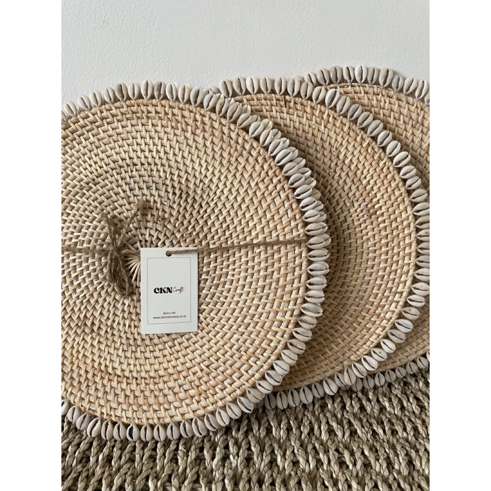 Malya Placemat Rattan Shell handmade / Tatakan Piring Rotan Kerang buatan tangan