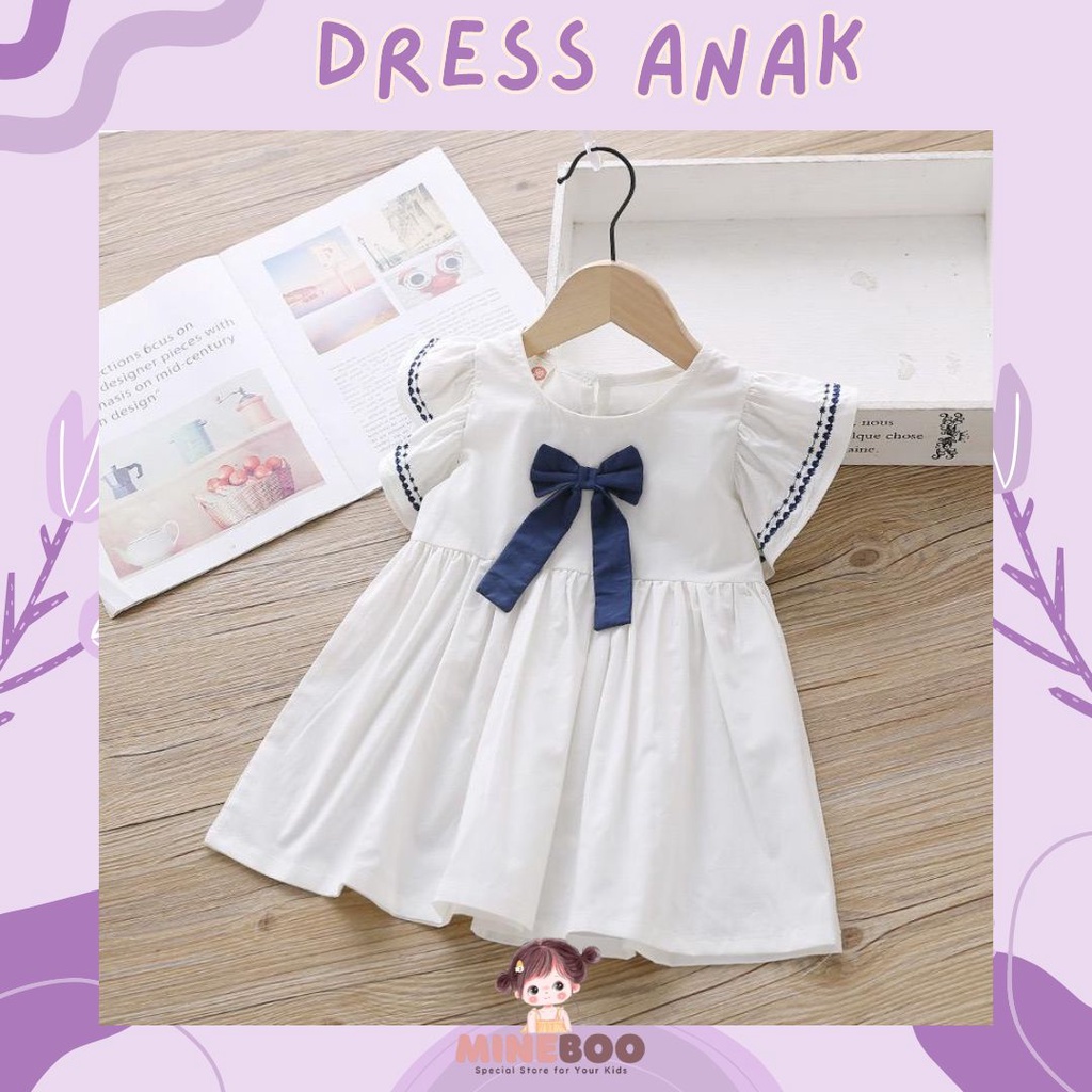 mineboo - CARLA RIBBON EBV 0-7tahun Dress anak/Bayi Perempuan Gaun bayi Rok Anak tipis Pakain anak perempuan cewek inport dress pesta