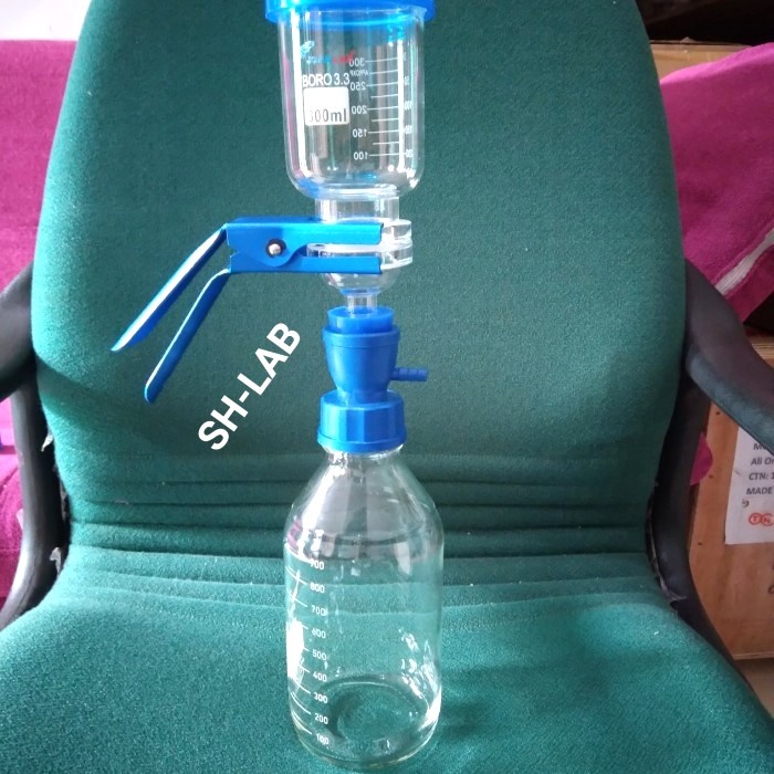 Set Vacuum Filtration Apparatus Bottle Flask 1000 ml Type GL 45 Duran