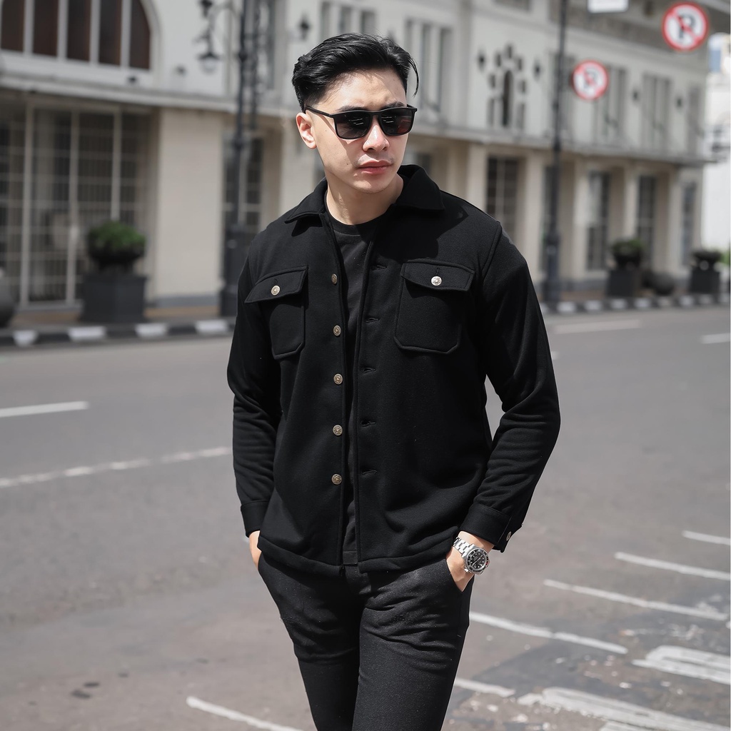 BROGUY JAKET PRIA TRUCKER-HITAM