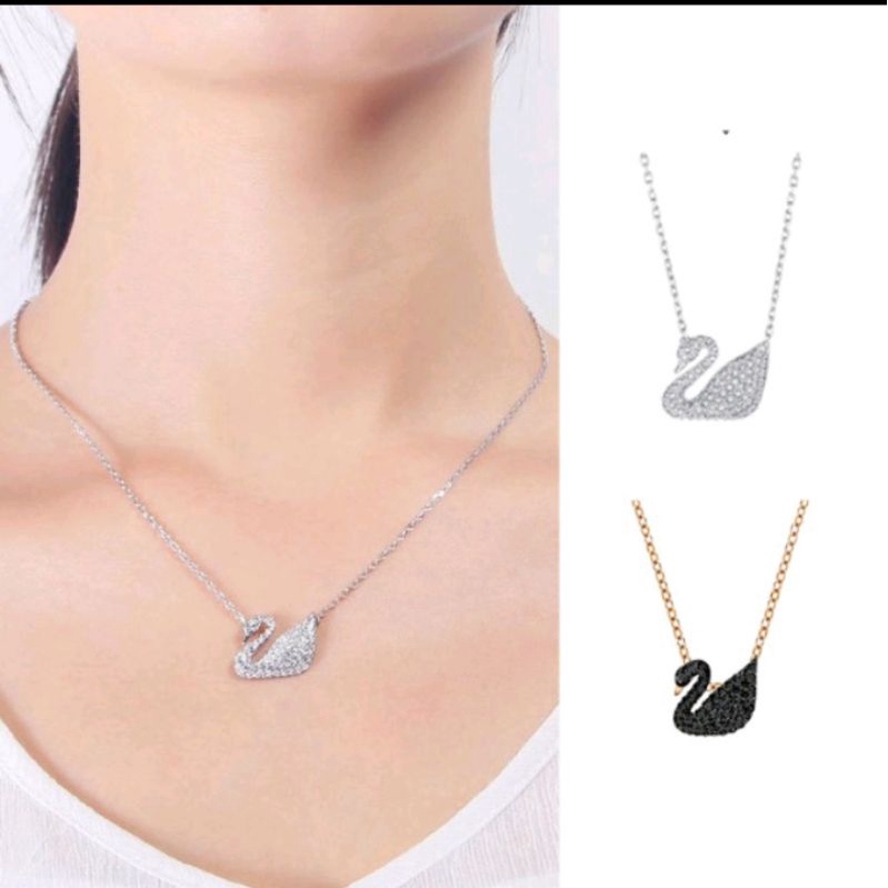 Kalung Titanium liontin angsa anti karat stainless steel