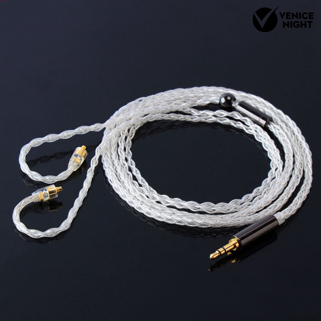 (VNEP) (Berkabel) JCALLY ZSN/ZST/ZS10/AS10/ES3 Berlapis Perak Dikepang Kawat Kabel Earphone Kabel