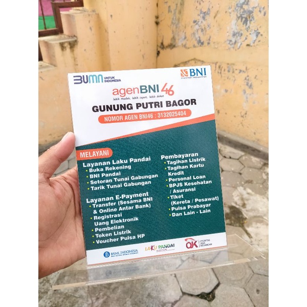 

TERBARU AKRILIK PAPAN NAMA AGEN BNI UKURAN 15X20CM