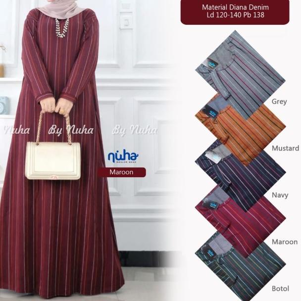 NEW ANJANI#9 JUMBO MAXY TERBARU GAMIS JUMBO BAHAN KAOS DENIM TEBAL - marun