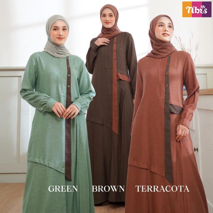 Gamis Nibras Terbaru NB B105 / Gamis Dress Maxy / Fashion Muslim Nibras