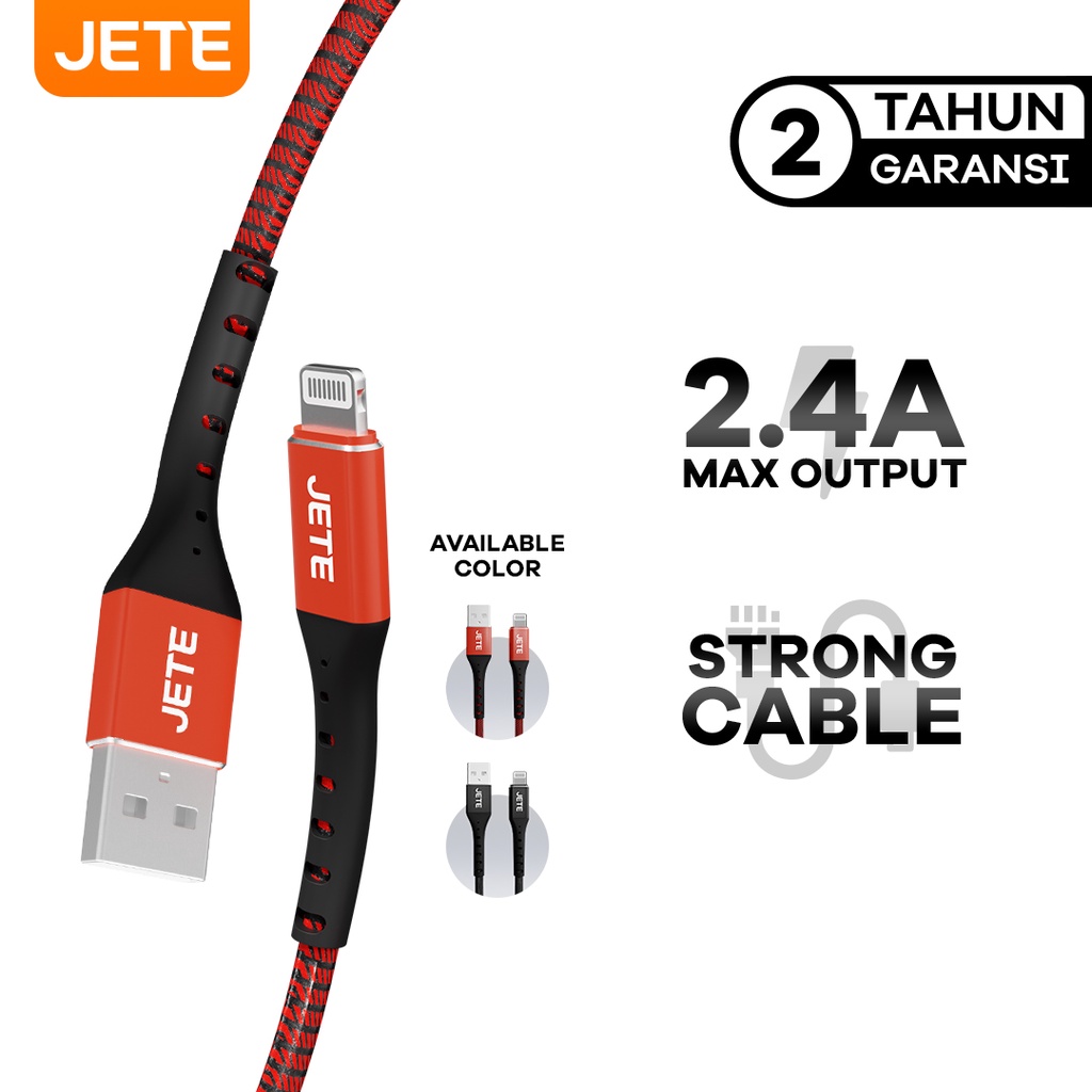 Kabel Data Kabel USB Iphone Lightning Fast Charging JETE CX2 - Garansi 2 Tahun