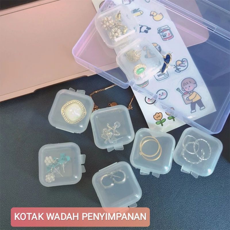 Kotak Penyimpanan Mini Serbaguna - Wadah Storage Organizer Plastik Perhiasan Memory Card Box Kecil