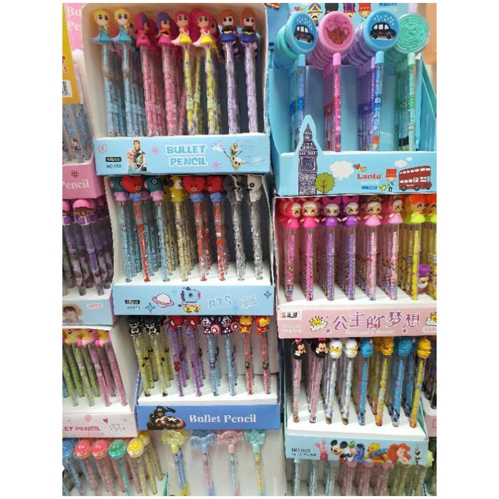 

(4pcs) Pensil Lantu/Lantu Bensia/Pensil Cabut Lucu/Pensil Bongkar Pasang