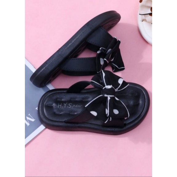 Sandal anak perempuan import Sandal karet anak wanita H Y S new trendy Sendal Selop anak motif pita cantik