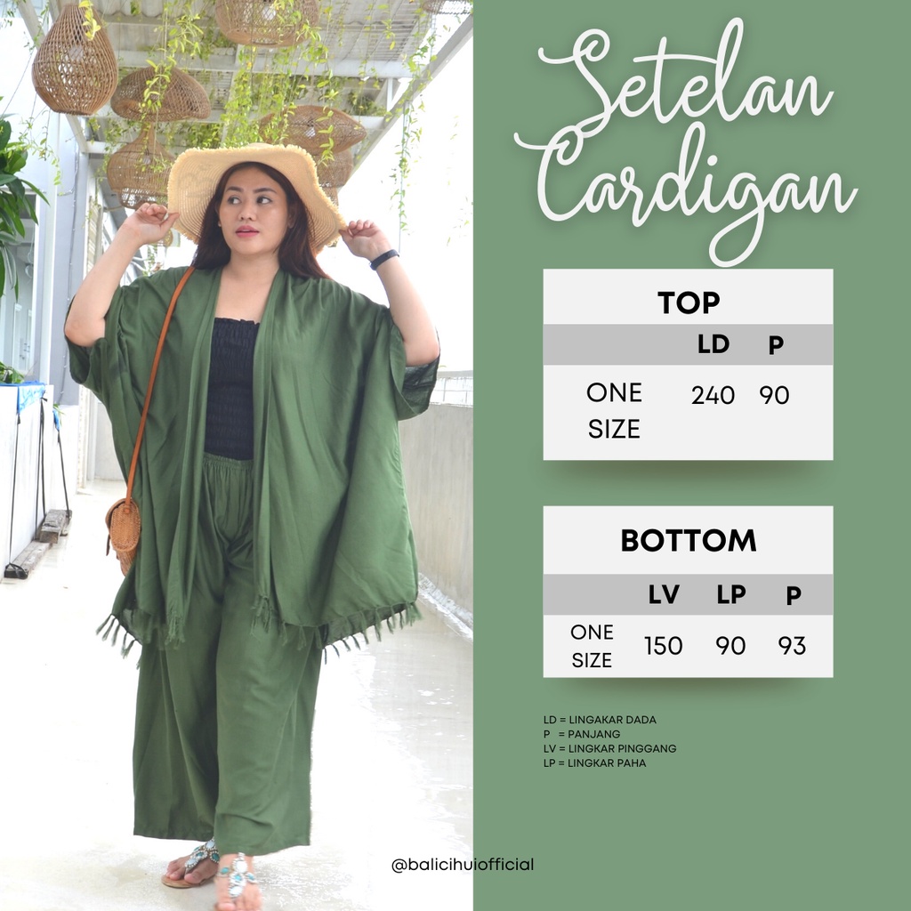 Balicihui Setelan Cardigan Jumbo Setelan Cardigan Plus Size Setelan Cardigan Bigsize