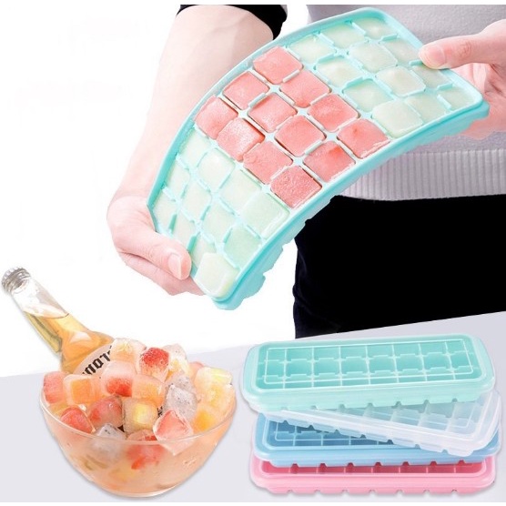 CETAKAN ES BATU SILIKON DENGAN PENUTUP ICE CUBE TRAY WITH LID CETAKAN ES DENGAN TUTUP