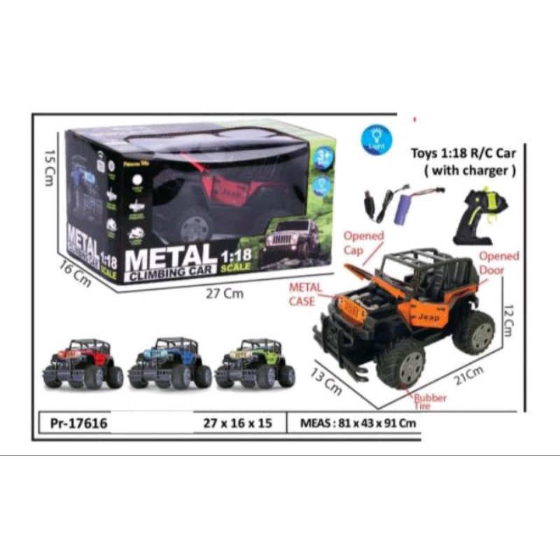 Mainan Anak Mobil Remote PR-17616 ukuran 1:18 Cas