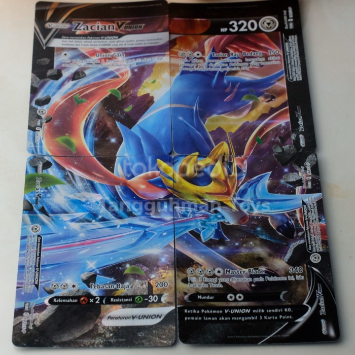 Ready oke] Zacian V-Union Kartu TCG Pokemon Indonesia Promo Turnamen