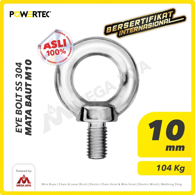 POWERTEC Eye Bolt / Mata Baut SS 304 M10