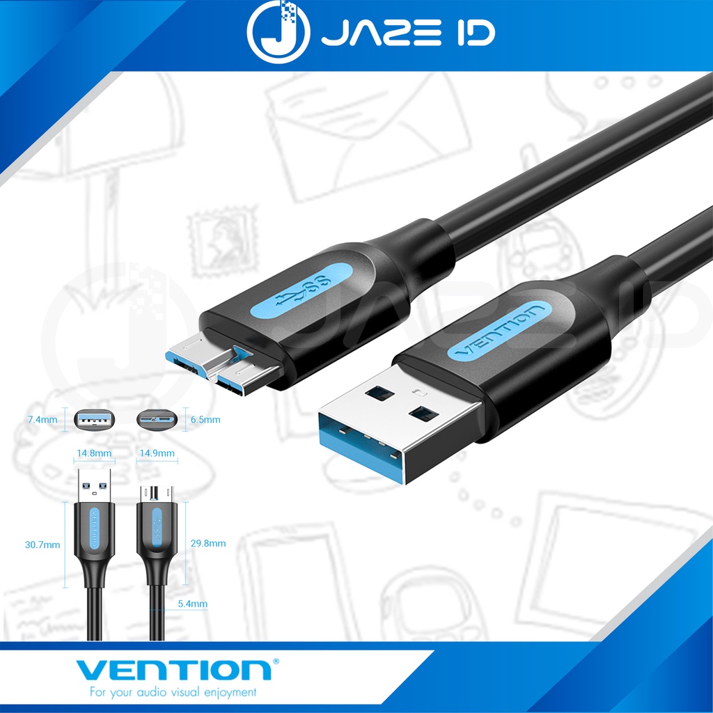 Vention Kabel Data Harddisk USB 3.0 Micro B HDD HARD DISK 2M 3M