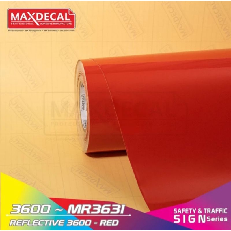 STICKER MAXDECAL REFLECTIVE RED / Merah 3600 MR3631 Meteran