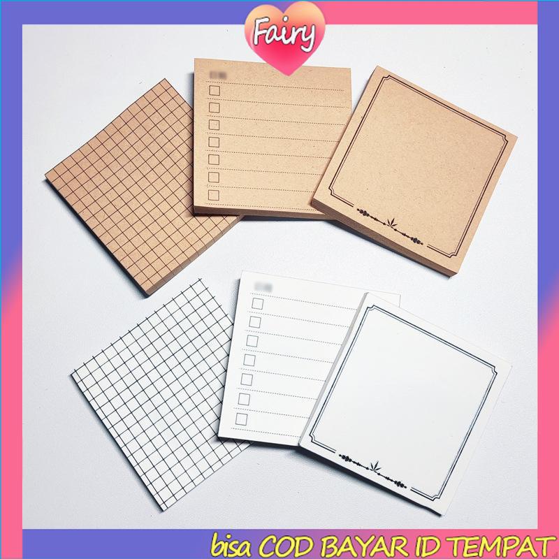 

Sticky Note Memo Brown White Retro Sederhana Korea Sticky Note Alat tulis F