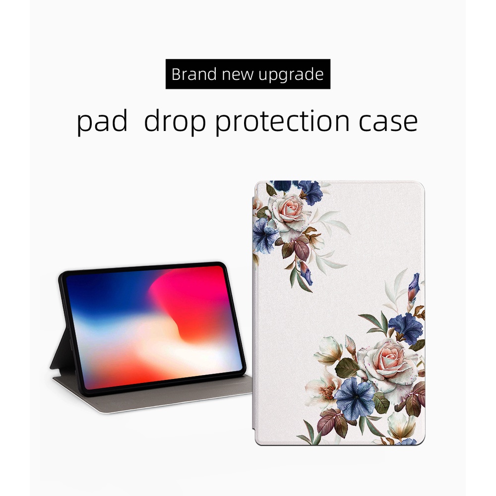 Casing Flip Case Kulit Motif Bunga Mekar Untuk iPad 10 (2022) 10.9 &quot;Gen 10.9&quot; A2757 A2777