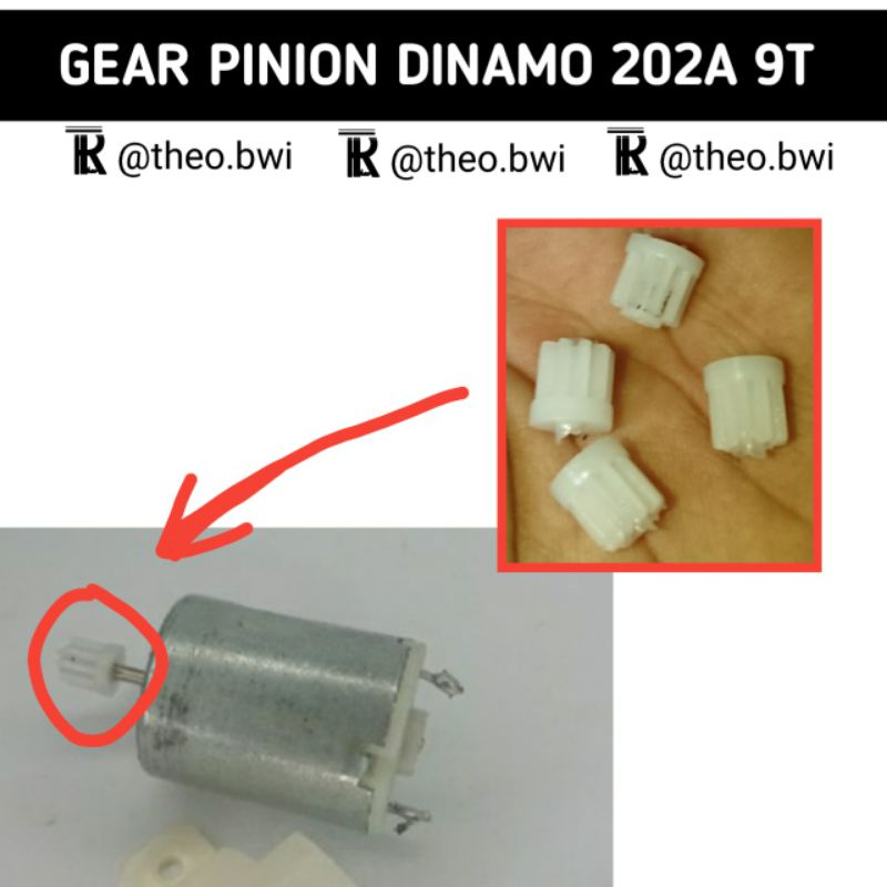 Sparepart Gear pinion dinamo mesin jahit mini portable 202a | Theo R