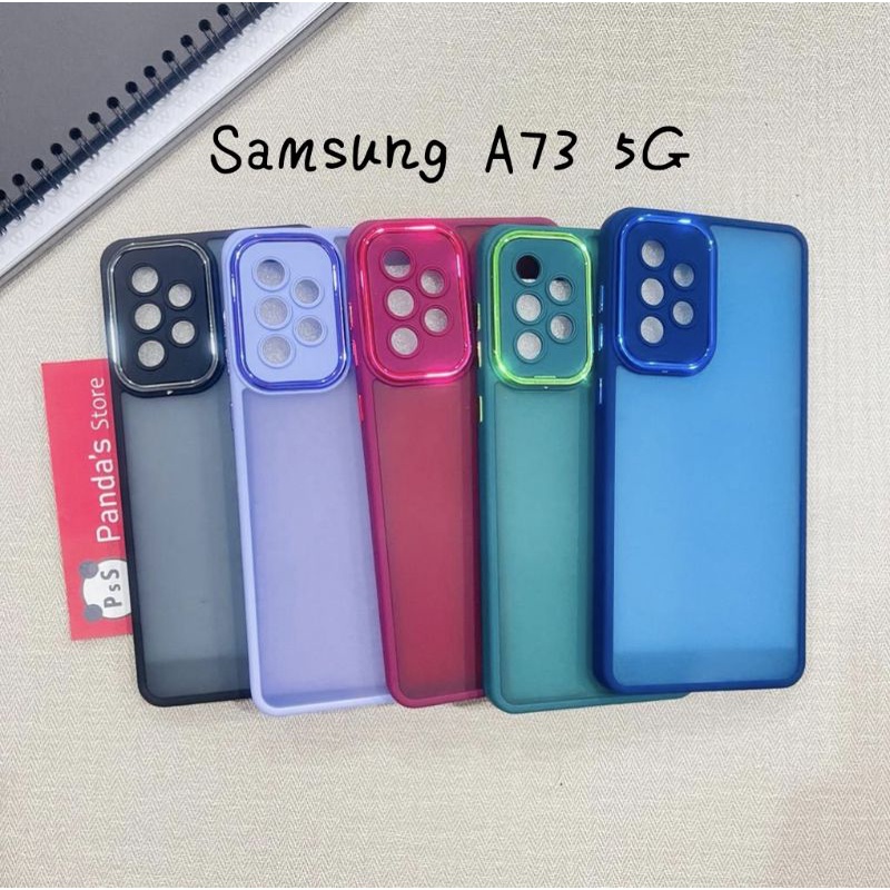 Case Samsung A73 5G Metal Chrome Softcase Dove Premium Luxury PSS