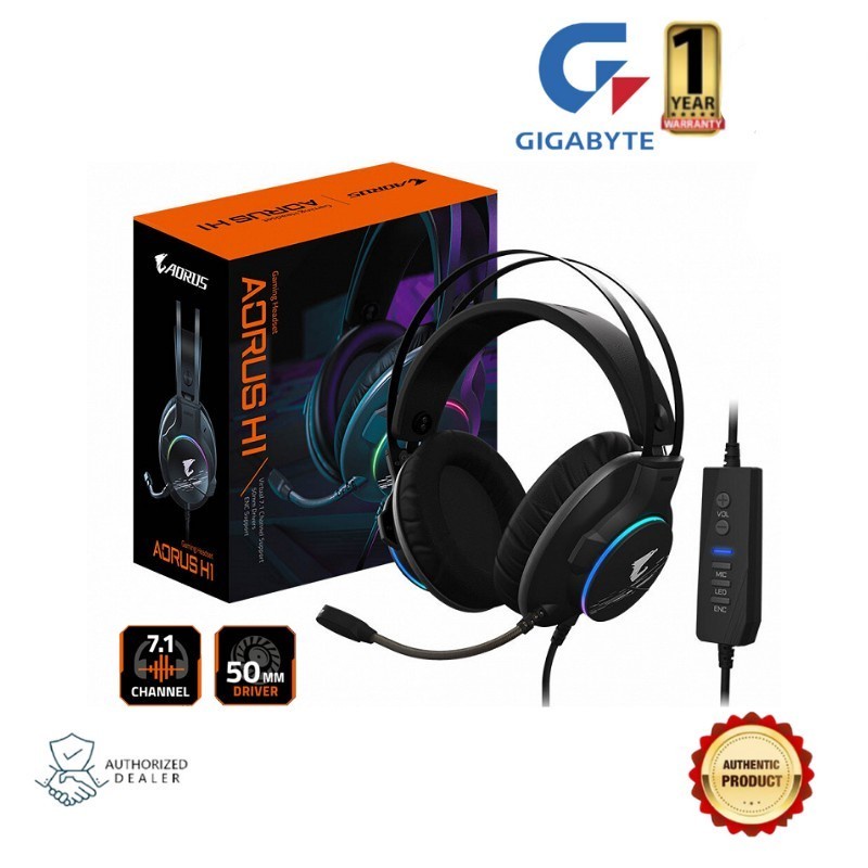 GIGABYTE AORUS H1 Gaming Headset RGB - 7.1