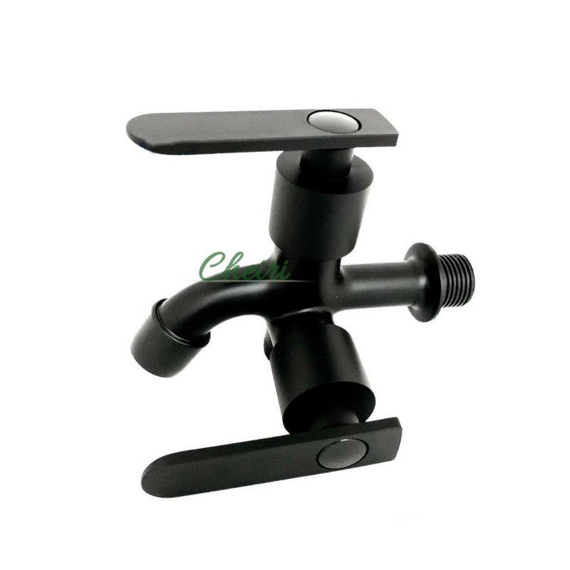Kran cabang  shower tembok engkol minimalis Hitam / kran air shower cabang hitam ukuran 1/2 inch