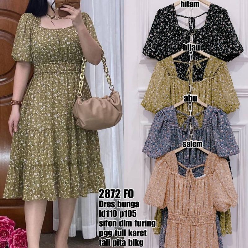 Dress 2872 Bahan sifon LD110 PJ105