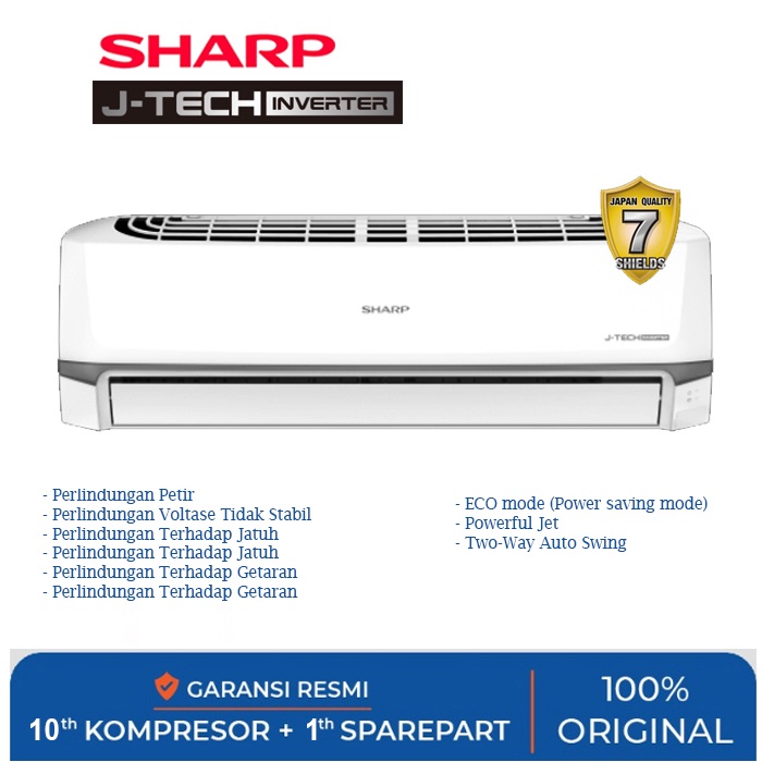 Jual ac sharp inverter 1/2 pk - 1 pk - 1.5 pk - 2 pk ( Tanpa Pasang ...