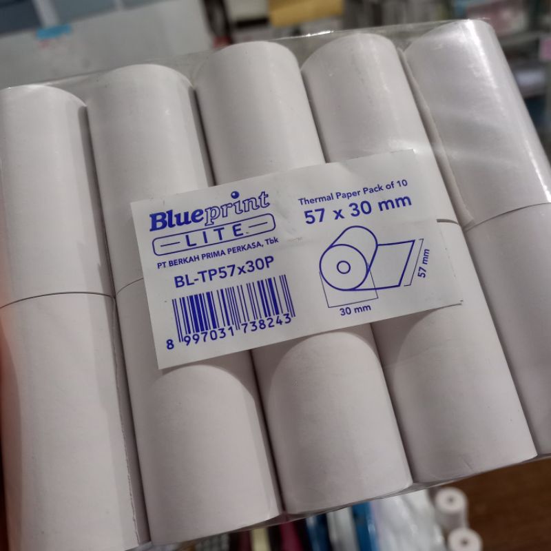 Kertas Thermal / Kertas Struk Kasir Blueprint Lite 57x30mm -1 roll