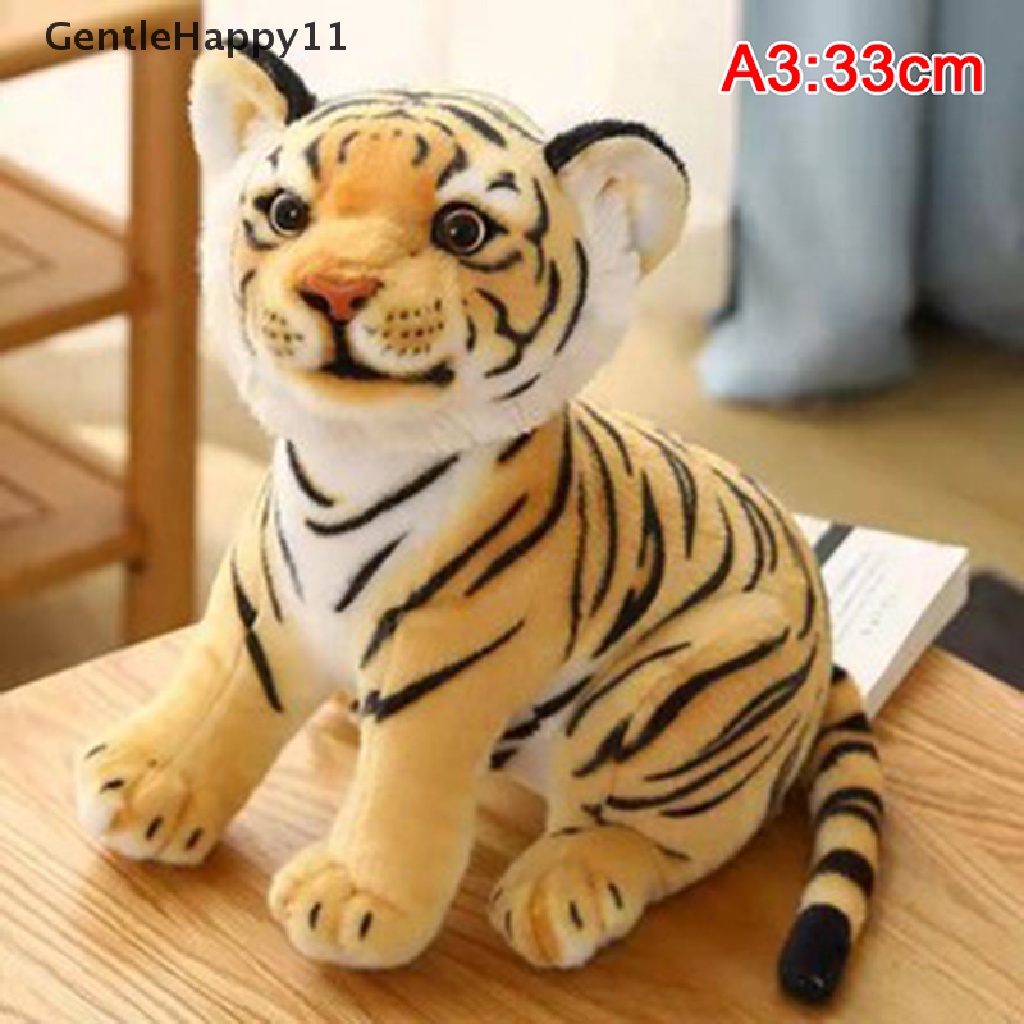 Gentlehappy 23-33 cm Cute lifelike Tiger Stuffed Animals White Tigers Mainan Mewah Real-life Wil id