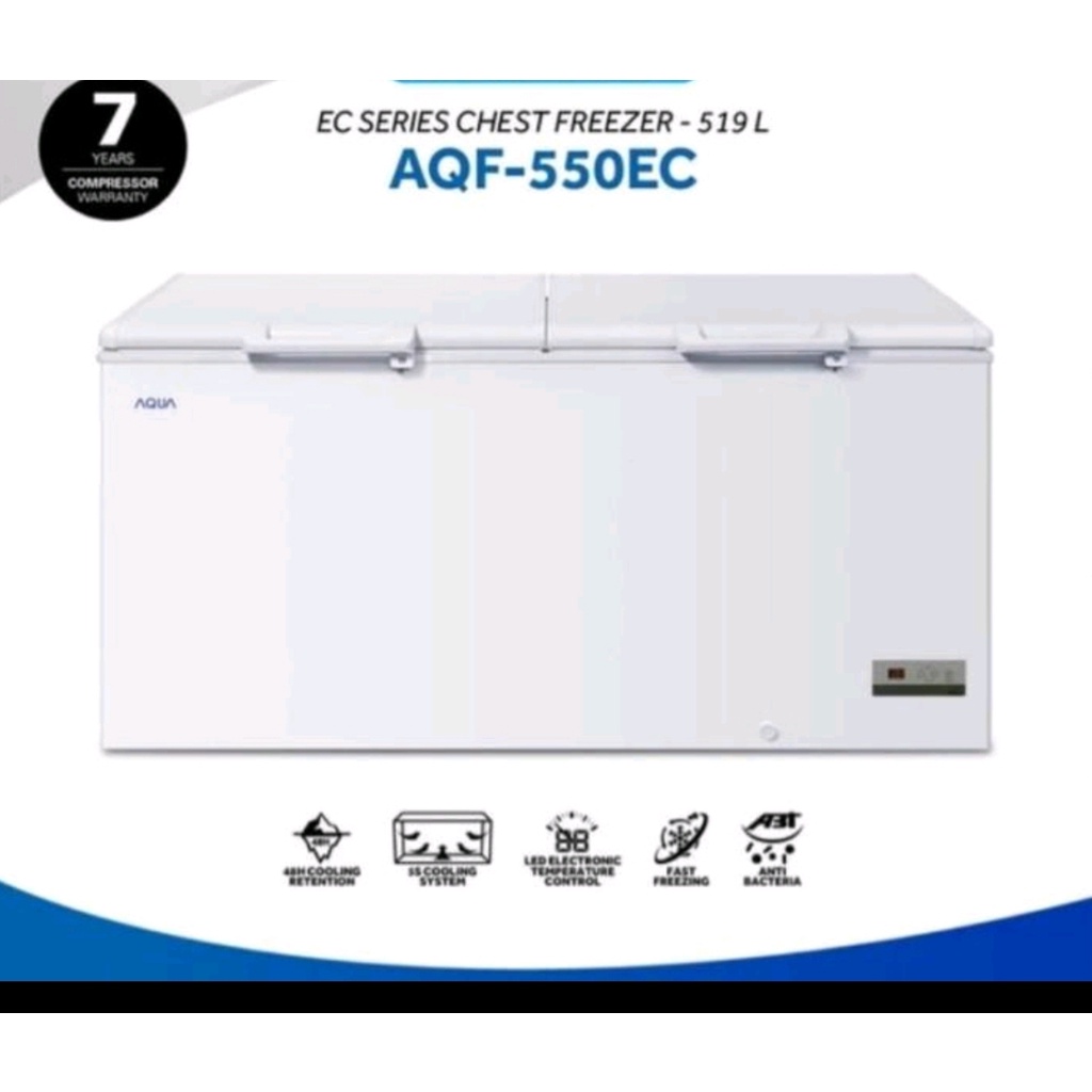 KULKAS BOX CHEST FREEZER AQUA  519 LITER TYPE AQF 550 EC