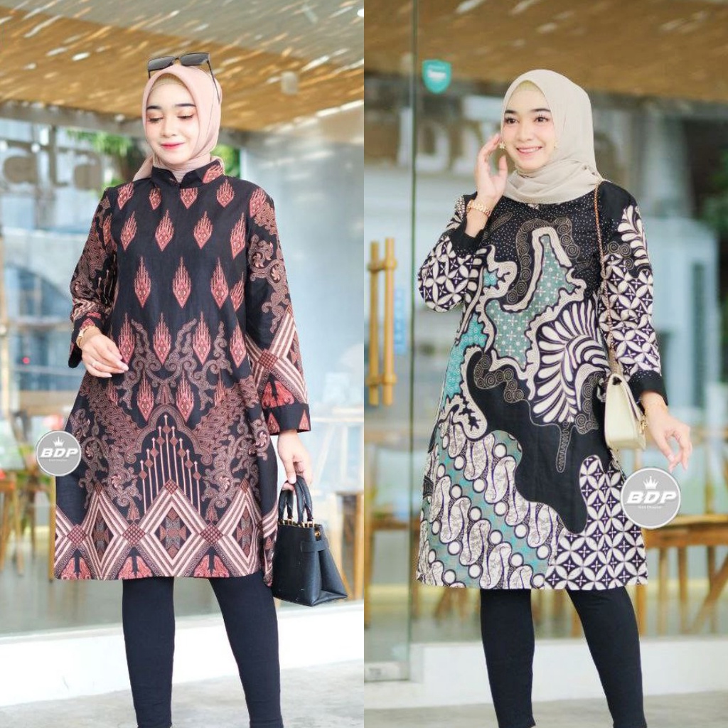 Tunik Wanita Modern Atasan Batik Kerja Wanita Modern Jumbo