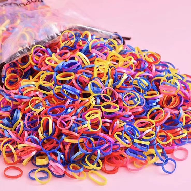 FREE POUCH - 2000PCS Ikat Rambut Karet Jepang Anak / Ikat Rambut Elastis Murah