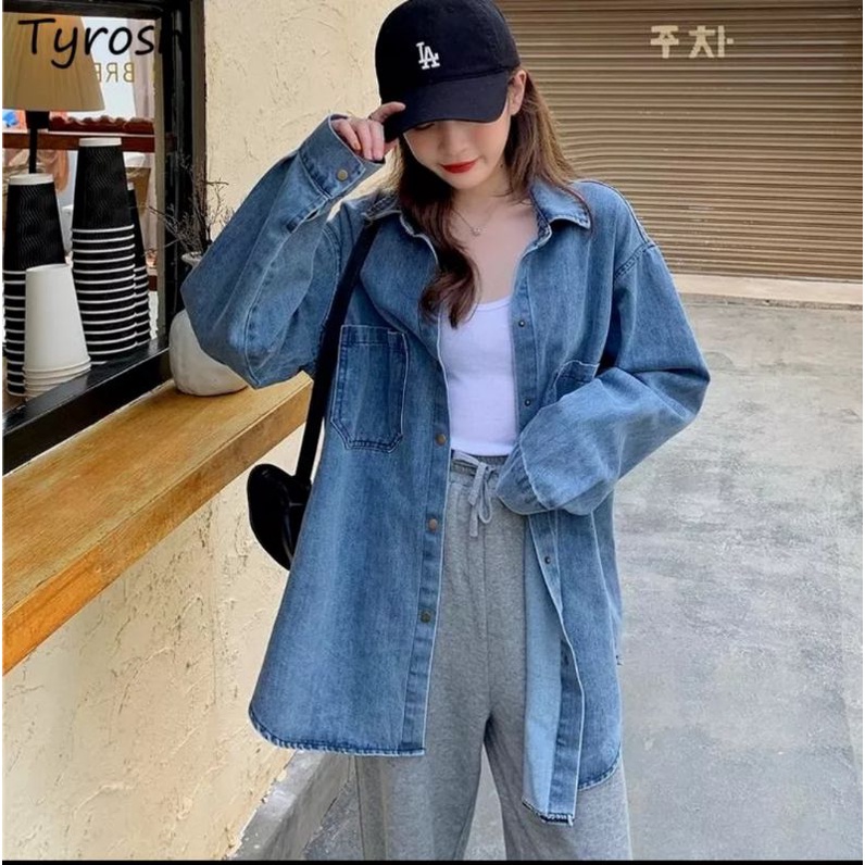 KEMEJA DENIM WANITA LENGAN PANJANG MODEL TERBARU