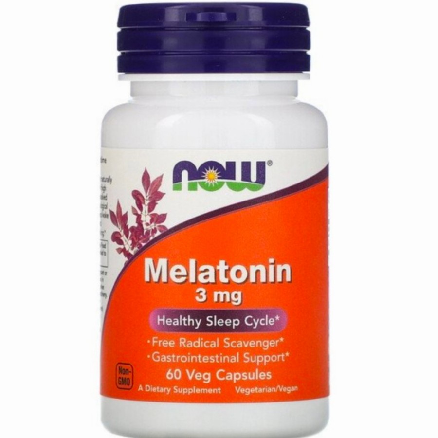 Now Foods Melatonin 3 mg Healthy Sleep Cycle 60 Veg Capsules