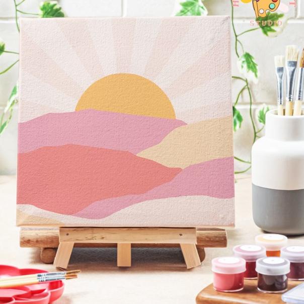 

Paint by number lukisan sunrise canvas 20x20 cm - 15x15cm